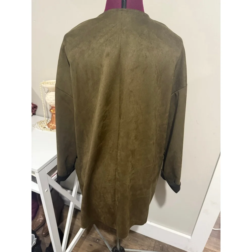 New Suede Feel Green Blazer Large